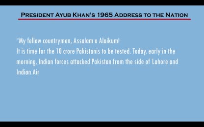 Ayub Khan 1965 Address